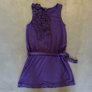 Lili Gaufrette Purple Bow-Embellished Dress Sz 8
